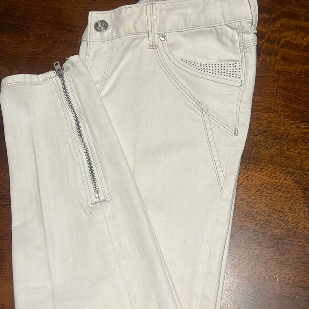 White slight leg jeans